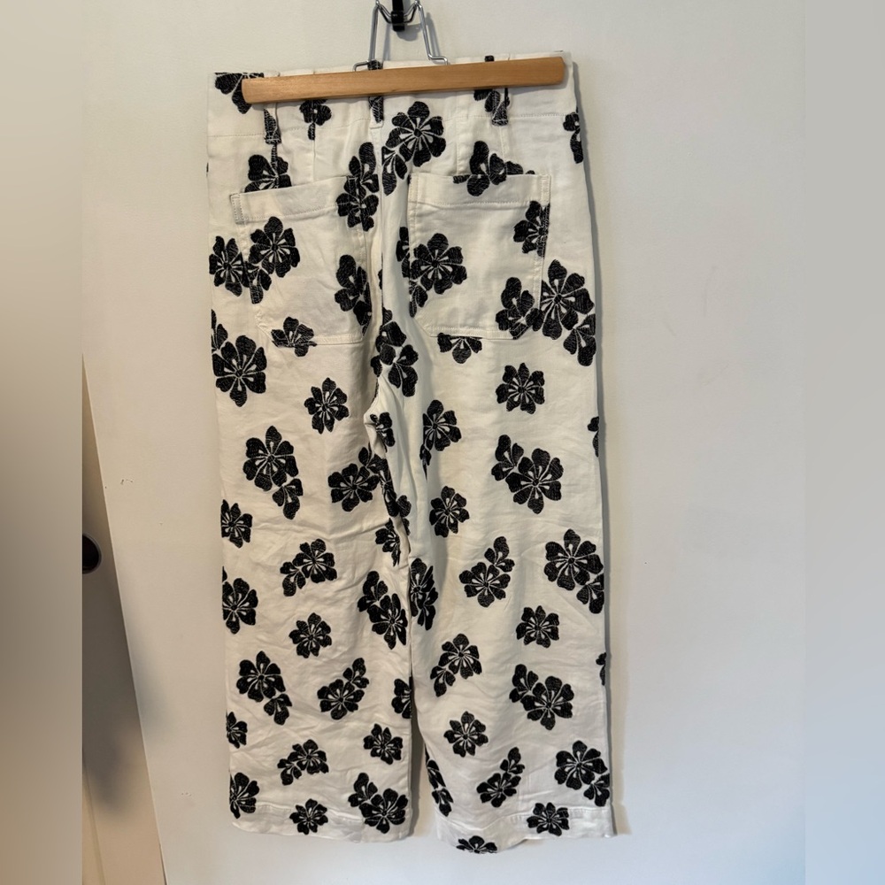 Maeve by Anthropologie The Colette Pant in Black and Cream Floral - Picture 2 of 6